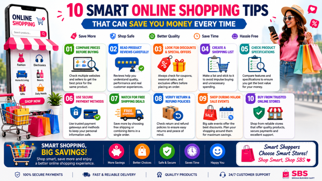 Online Shopping Tips Infographic